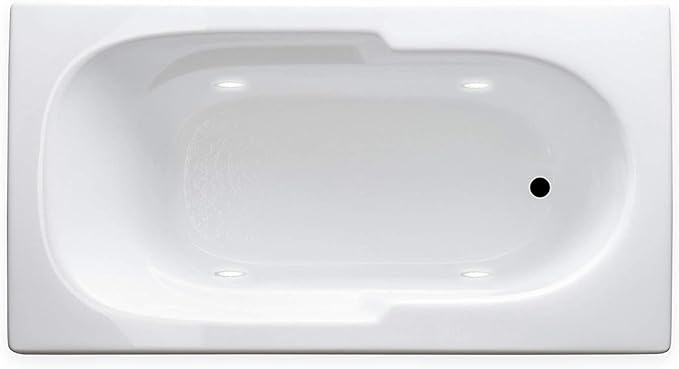 Carver Tubs - AR6032 - Modern White Fiberglass Soaking Bathtub for Bathrooms - w/Built-in LED Lights - White Spacious Rectangular Acrylic Soaking Bathtub - Deep Relaxing Soak - 60"L x 32"W x 18"H