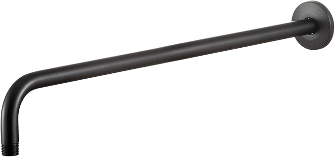 OFFO Shower Arm with Flange, 24 in Oil Rubbed Bronze Wall Mount Replacement Angle Shower Head Arm Wall-Mounted For Fixed Shower Head & Handheld Showerhead
