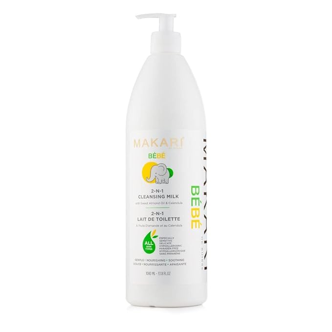 Makari Bebe Cleansing Milk (1000 ml) | Baby Body Wash & Softening Formula for Dry Skin | Helps Comfort Delicate Skin | Gentle for Infants 3 Months+ | For Sensitive Skin