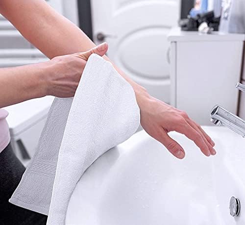 Utopia Towels 6 Pack Premium Hand Towels Set, 16 by 28 inches, 100% Ring Spun Cotton, Ultra Soft and Highly Absorbent 600GSM Towels for Bathroom, Gym, Shower, Hotel, and Spa, White