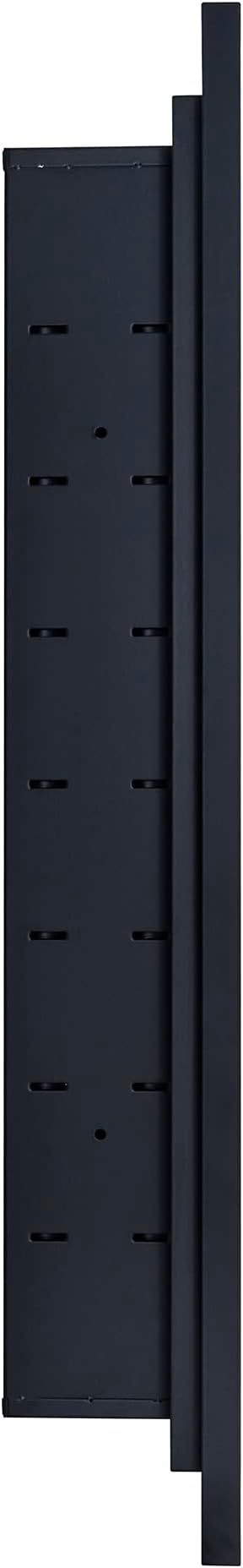 TEHOME Black Recessed Bathroom Medicine Cabinet with Mirror Squared Corner Rectangle Metal Framed Medicine Cabinet with Beveled Mirror 20x30''
