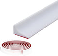 Shower Threshold Water Dam,Self Adhesive Silicone Waterproof Barrier Bathroom and Kitchen Shower Water Stopper Guard for Dry And Wet Separation Caulk Seal Strip Edge Trim(78Inch, White)
