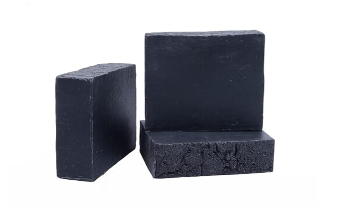 3 Pk Activated Charcoal Organic Soap Bars, Handmade in USA, Natural & Cruelty Free (3 Pack, Activated Charcoal)