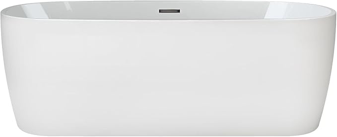 Jacuzzi PRIMO Freestanding Tub, Luxury Acrylic, Soaking Sanctuary, 67" (L) x 31" (W), Drain Assembly Kit Included, Center Drain Placement, White