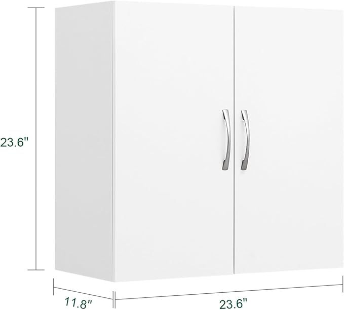 SoBuy Wall Cabinet Laundry Room Kitchen, Wall Mounted Storage Cabinet, Medicine Cabinet with Shelf, Bathroom Garage or Hallway, White, BZR200-W