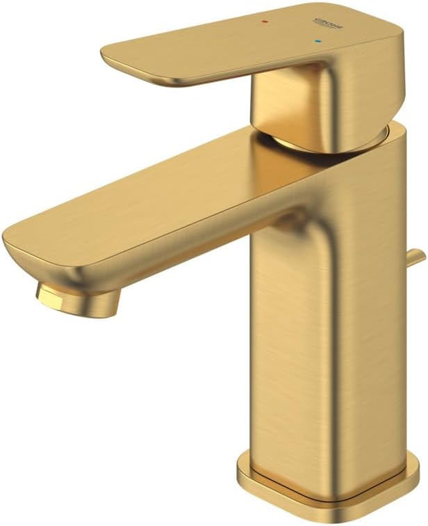 Grohe 101898GN00 Cubeo Single Hole Single Handle S-Size Bathroom Faucet, 1.2 GPM, Brushed Gold