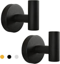 Vuzvuv 2-Pack Matte Black Wall-Mounted Towel Hooks, SUS304 Stainless Steel Waterproof Coat Robe Holder, Heavy Duty Hooks for Bathroom, Kitchen, Hotel (Drilling)