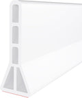 Raycity 3" High Shower Threshold Water Dam 59 IN Collapsible Shower Water Splash Guard for Curbless Shower Threshold Barrier Water Stopper for Wet and Dry Separation Bathroom and Kitchen (White)