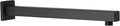BESy 14 Inches Straight Extended Shower Arm With Flange, Rain Shower Head Extension Arms, Square Shower Rod Shower Head Extender Arm Shower Pipe Extension, Wall-Mounted Matte Black Stainless Steel
