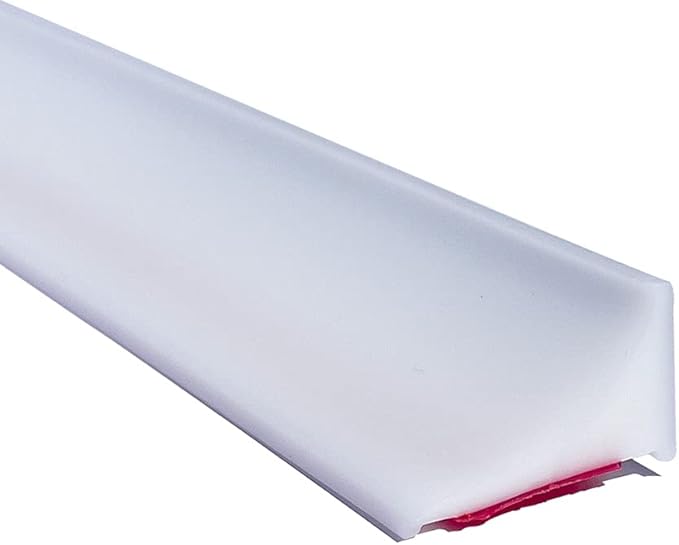 39 Inch Shower Threshold Water Dam Barrier,Silicone Shower Door Bottom Seal for Water Stopper,Flexible Edge Trim for Kitchen Sink Splash Guard,Self Adhesive Water Blocker for Bathtub,White