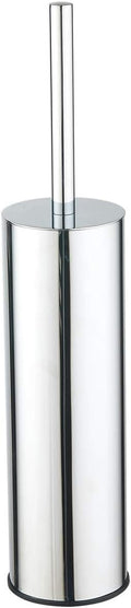 Toilet Brush and Holder Set Chrome Stainless Steel, 304 Heavy Duty Round Toilet Brush Set – Rust Resistant, Long Handle, Replacement Heads, Floor Standing Bathroom Toilet Cleaning Brush