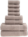 HALLEY Turkish Cotton Towels (Set of 8) 2 Bath Towels 2 Hand Towels 4 Washcloths, Super Soft Highly Absorbent 100% Cotton Towels for Bathroom and Kitchen for Mother’s Day (Taupe)