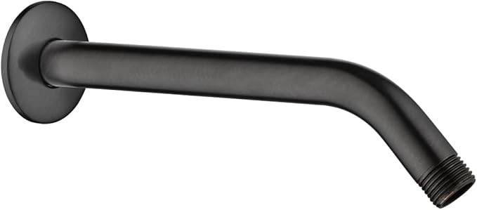 BRIGHT SHOWERS Shower Arm with Flange 10 Inches Solid Brass Shower Head Extension Arm, Wall Mounted Shower Pipe Arm for Rainfall Shower Head and Handheld Showerhead, Oil-Rubbed Bronze