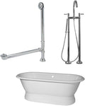 Vintage Tub & Bath Laurent 60 Inch Cast Iron Double Ended Pedestal Tub Package - White/Chrome Fixtures