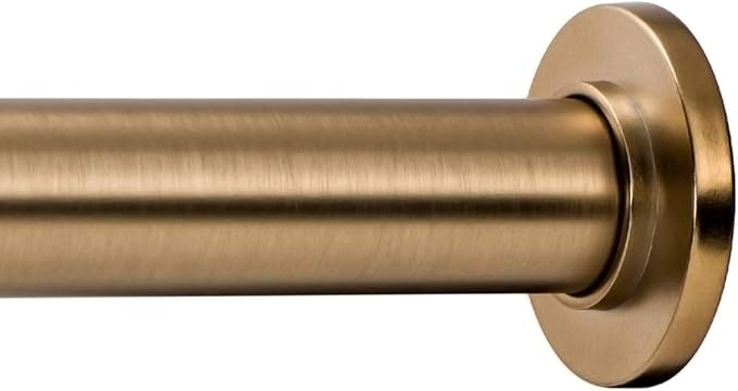 Ivilon Tension Curtain Rod - Spring Tension Rod for Windows or Shower, 36 to 54 Inch. Warm Gold