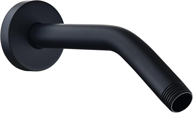 123815BL Replacement For Moen 8 Inches Anti-leakage Ceiling Wall Mounted Bend Accessories-Basic Shower Arm and Flanged,Made of Solid Brass,Matte Black