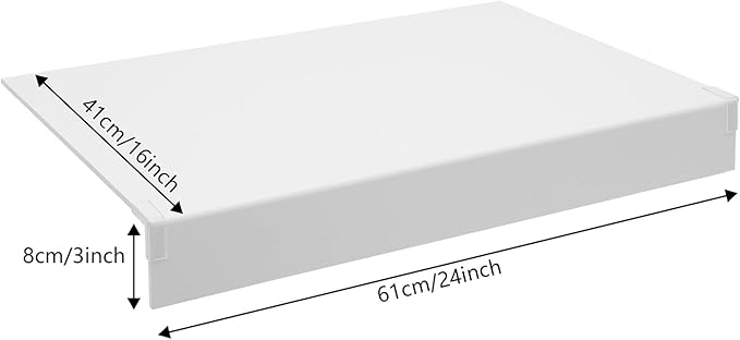 33 Inch Floating Shelves for Wall, 16 Inch Deep Hanging Shelf, Large Display & Storage Shelf for Bathroom, Bedroom, Living Room, Set of 5 (White, 24 Inch)
