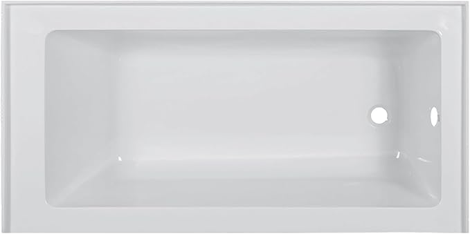 Fine Fixtures Acrylic, Fiberglass Alcove Soaking Bathtub with Integral Apron Front in Glossy White - Right Hand Drain, 66" x 36"