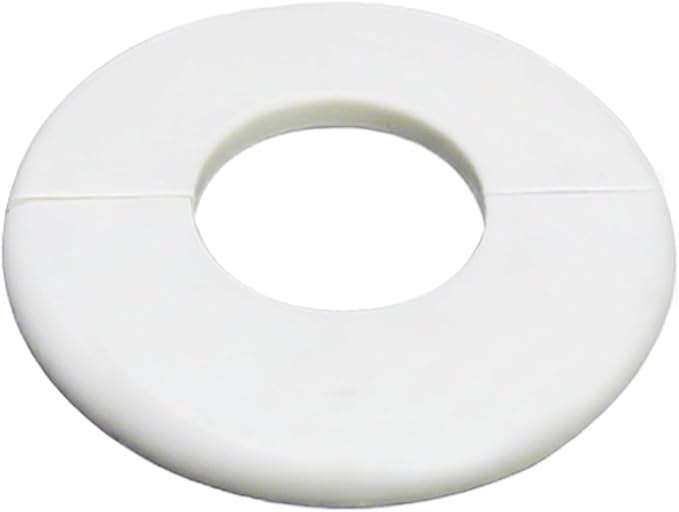 1 Pack Wall Split Flange for 1.73 Inch/44mm OD Pipe ABS Escutcheon Plate Self-Adhesive Round Plumbing Cover Plates for Water Pipe Faucet Decoration, White
