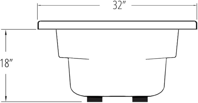 Carver Tubs - AR6032 - Modern White Fiberglass Soaking Bathtub for Bathrooms - w/Built-in LED Lights - White Spacious Rectangular Acrylic Soaking Bathtub - Deep Relaxing Soak - 60"L x 32"W x 18"H