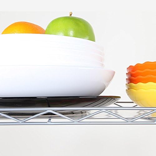 5 Tier Storage Racks Shelving, Heavy Steel Pantry Shelves, Adjustable Wire Shelving Rack, Suitable for Garage, Kitchens, Offices, 21" W x 11.4" D x 59" H, Silver