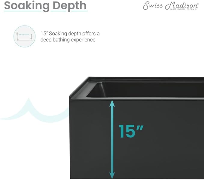 Voltaire 48" X 32" Right-Hand Drain Alcove Bathtub with Apron in Matte Black