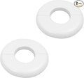 2 Pack Wall Split Flange for 1.1 Inch/28mm OD Pipe ABS Escutcheon Plate Self-Adhesive Round Plumbing Cover Plates for Water Pipe Faucet Decoration, White