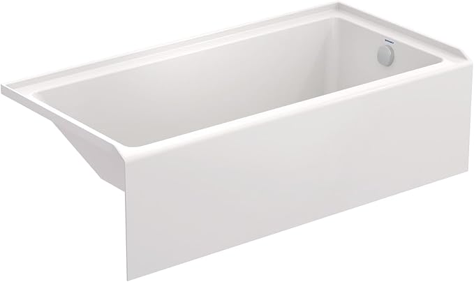 Duravit 700653-R Duravit No.1 60" Three Wall Alcove Acrylic Soaking Tub with Right Drain and Overflow - White