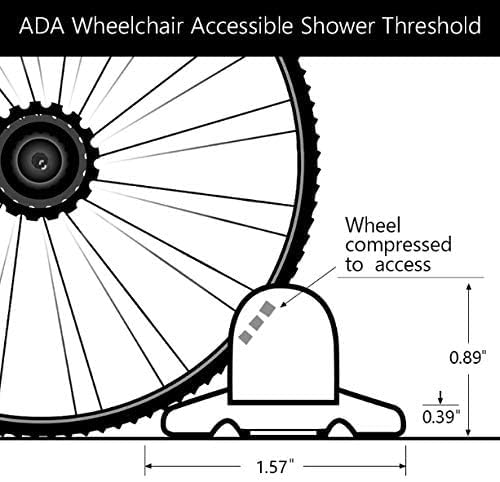 Duzzy 75 Inch Collapsible Shower Threshold Water Dam, Ideal for Wheelchair Accessible, Suitable for Accessibility ADA Handicap Showers