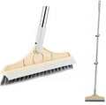 2 in 1 Cleaning Floor Scrub Brush Floor Brush Scrubber New Upgraded 53.5" Long Handle Grout Brush Scrape V-Shape Stiff Bristle Cleaning Brush with Squeegee 120°Rotating Tile Brush for Bathroom