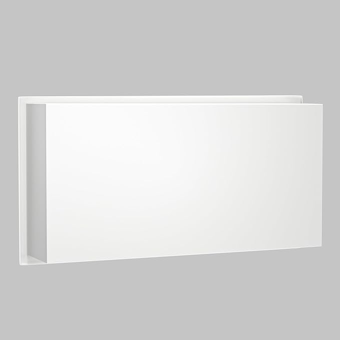 Stainless Steel Shower Niche 24" X 12" White No Tile Needed Niche Shower Recessed Wall Horizontal Niches for Bathroom Storage Over Mount Installation