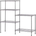 5 Tier Storage Racks Shelving, Heavy Steel Pantry Shelves, Adjustable Wire Shelving Rack, Suitable for Garage, Kitchens, Offices, 21" W x 11.4" D x 59" H, Silver