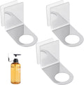 Segbeauty Stainless Adhesive Shampoo Bottle Holder, Dia 1.3inch 3.3cm Non-Drill Soap Dispenser Holder Set Silver, 3pcs Rustproof Shampoo Holder for Shower, Bottle Wall Mounted Rack for Toilet Kitchen