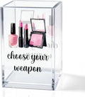 Choose Your Weapon Acrylic Cosmetic Holder, Funny Makeup Brush Organizer Gifts for Cosmetologist Makeup Lover Women Girls, Christmas Birthday Gifts for Daughter Niece Sister BFF