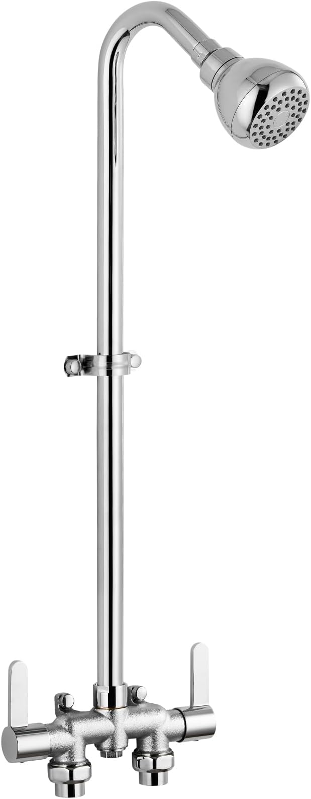 Aolemi Outdoor Shower Fixtures Kit Faucet System 3 Inch Center with Showerhead 2 Handle Exposed Shower with Brass Mix Valve Polish Chrome