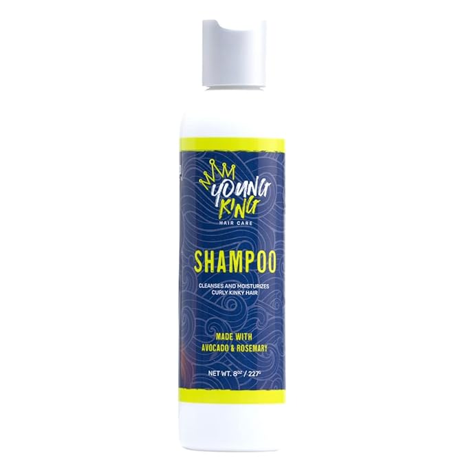 YOUNG KING HAIR CARE Kids Shampoo For Boys | Cleanse and Hydrate Natural Curls | Plant-Based and Harm-Free (4 oz)