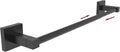 RUACQ Adjustable Towel Bar 13.8 to 24 inch,Square Base Single Towel Racks for Bathroom,Stainless Steel Towel Holder Wall Mounted,Sturdy and Rustproof(Matte Black)