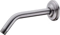 9 Inch Angled Shower Arm Brushed Nickel, Curved Shower Head Pipe with Flange, Bathroom Shower Neck Stainless Steel Wall Mounted Extension Extender Rain Rod