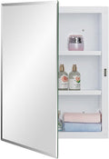 Plastic Medicine Mirror Cabinet for Bathroom 16 x 20 inch, Surface and Recessed Mount