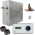 Superior Encore Plus 9 kW Steam Shower Generator Kit with Horizontal White Keypad & Aromatherapy Oils Set |Self-Draining Steam Generator|One-click Connection Cord|Bluetooth Audio|