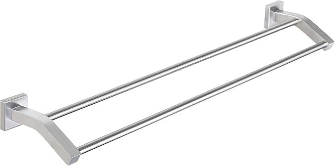 Alise Bath Double Towel Bars Towel Racks for Bathroom,Wall Mount Towel Holder Heavy Duty SUS304 Stainless Steel Towel Hanger Towel Rail,Brushed Nickel 28 Inch