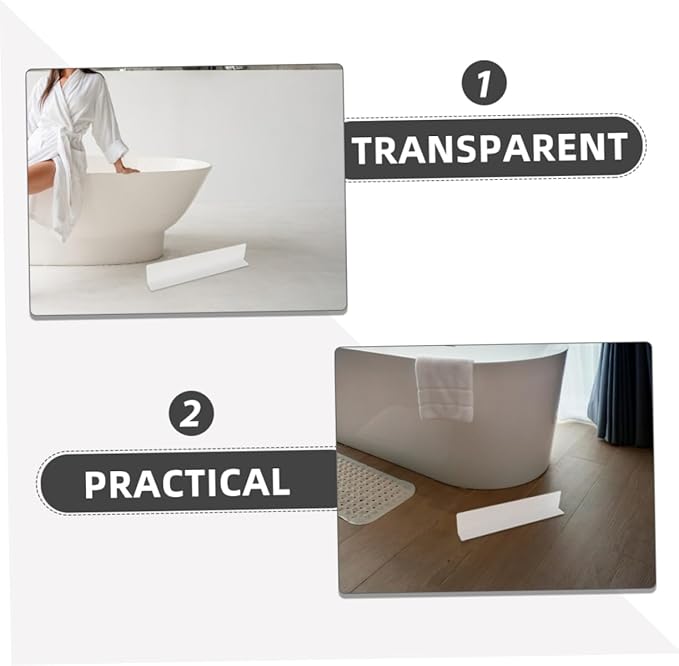 STOBAZA 2pcs Clear Bathtub Shower Splash Water Barrier for for Preventing Bathroom Splashes Easy to Install Maintains Environment