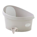 Toddler Bath Tub | Larger Bath for Bigger Kids at Bathtime | Includes Warm and Soft Foam backrest | Grippy Anti-Slip Surface | Includes Easy Drain Bath Plug | Taupe Beige + Rinse Jug