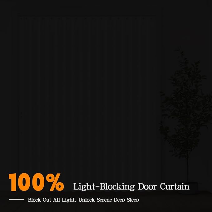 Accordian Door Curtain, 100% Blackout Folding Magnetic Doorway Curtains,Linen Style Closet Doors,for Room Divider,Privacy Protection（W72 x L78,White,1 Panel）