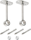 2Pcs ID25mm (1"), L200mm, Clothes Rail mounting Bracket, Shower Curtain Closet tie Rod Support Frame, Curtain Rod Flange Socket, Suitable for Ceiling or Wall mounting