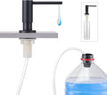 Kitchen Sink Soap Dispenser with 17 OZ Bottle and 40" Extension Tube Kit, Stainless Steel Built-in Soap Dispenser for Kitchen Sink or Countertop, in or Under Sink Installation, Matte Black