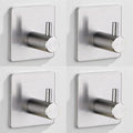Adhesive Hooks Heavy Duty Wall Hooks Waterproof Stainless Steel Hooks for Hanging Coat, Hat,Towel Robe Hook Rack Wall Mount- Bathroom and Bedroom
