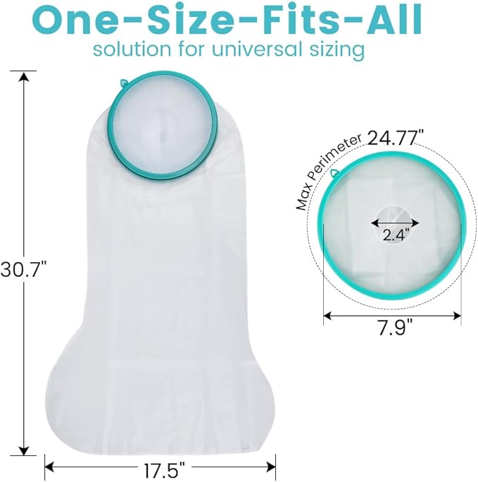 Cast Covers for Shower Leg, Waterproof Cast Cover for Showering, Cast Protector for Shower Adult, Shower Boots for Foot after Surgery, Full Leg, Thigh (Diameter - 7.9") Extra Long