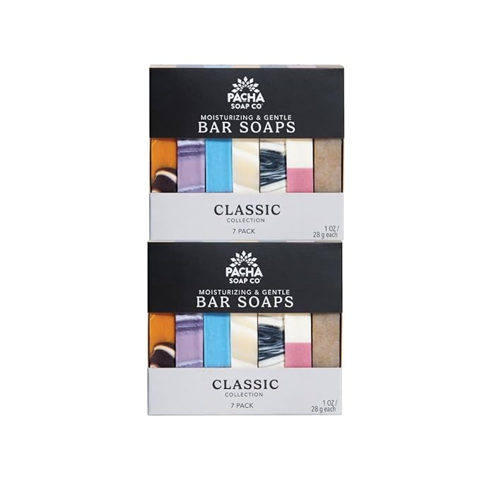 Pacha Soap Co. Bar Soap, Pacha Peaces Calm Bundle - Essential Oil All Natural Handcrafted Soap Sampler, Body, Face, and Hand Wash, Moisturizing and Cleansing Healthy Handmade Bar Soap 2-pack