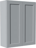 33 Inch Laundry Room Cabinets Wall Mounted, Solid Wood Over The Toilet Storage Cabinet, Bathroom Organizer Cabinets with 2 Door & 3 Shelves, Easy to Assemble for Kitchen, Garage - Dark Gray